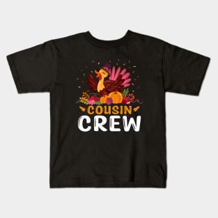 Cousin Crew Turkey Cute Family Thanksgiving Pajamas Kids T-Shirt